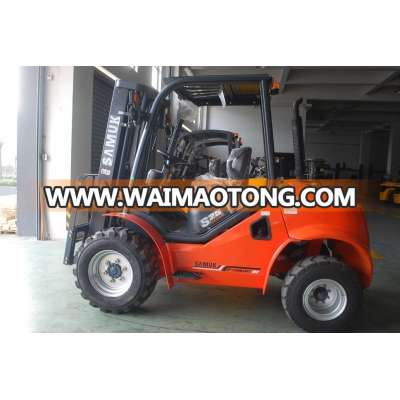 Samuk 3ton cheap forklift for sale in dubai/ Rough Terrain Diesel Forklift FD30